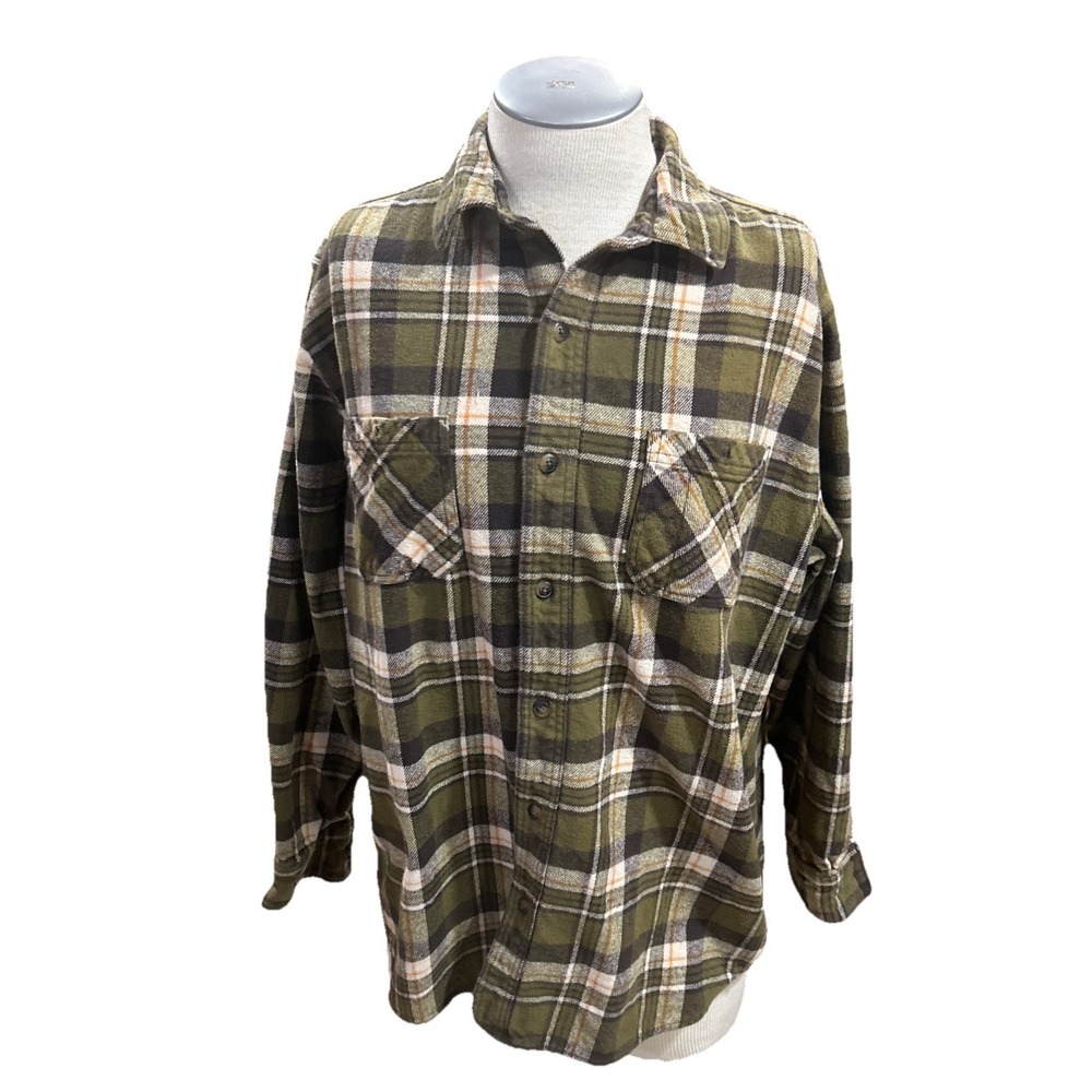 schmidt workwear shirt Flannel XLT Mens Green Heavyweight Long Sleeves